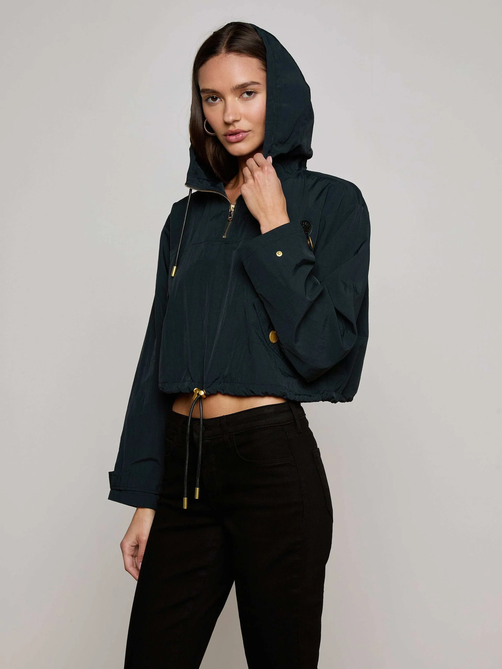 Bronwyn Cropped Windbreaker - Black
