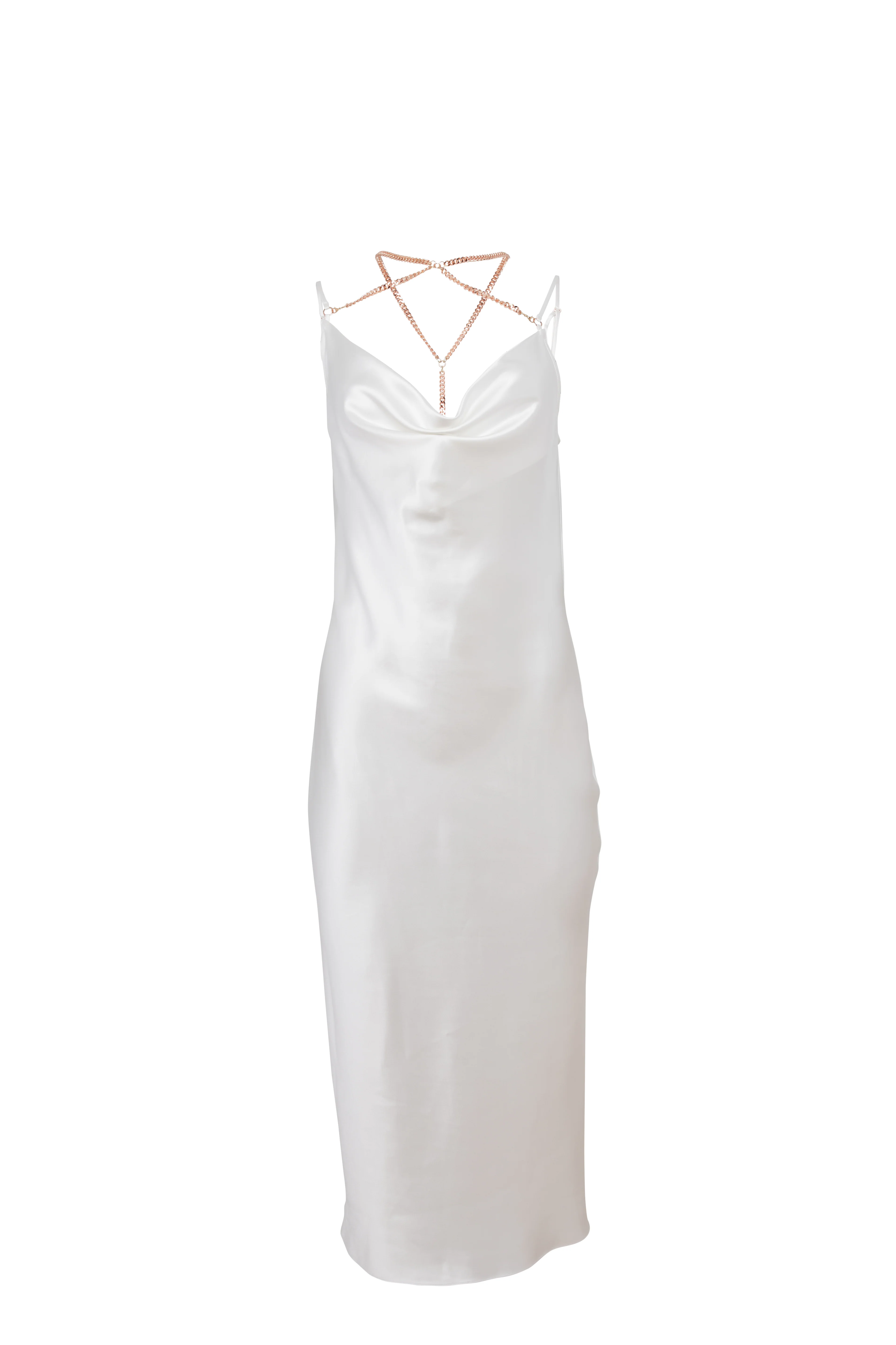 Midi Dress w/ Rose Gold Chain Straps