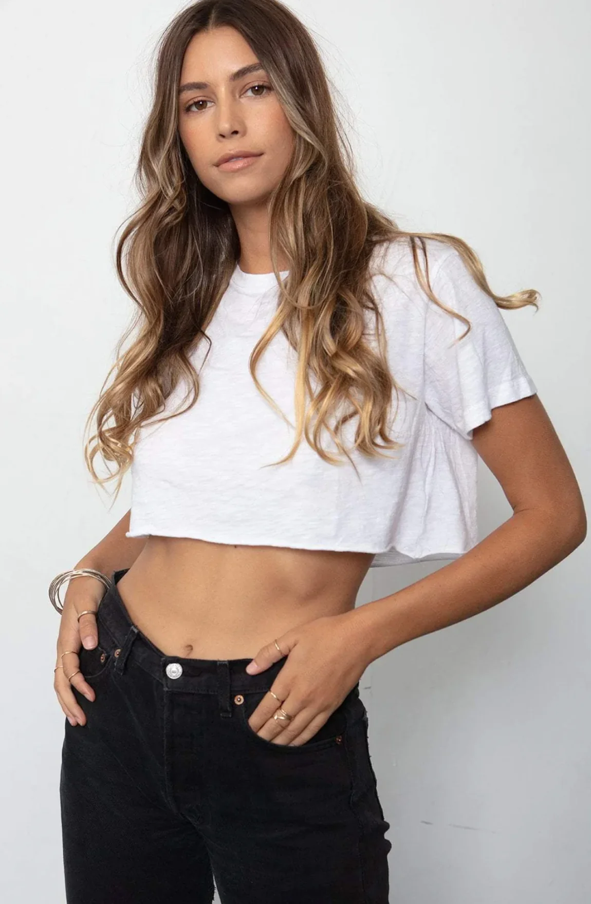 Boyfriend Crop Tee - White