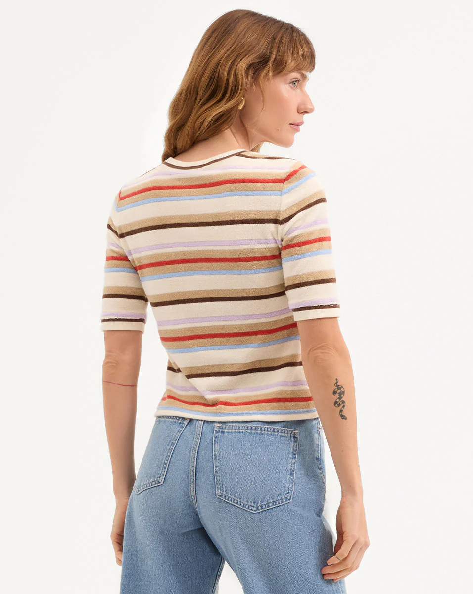 Brendan Cardigan - Stone Khaki Multi