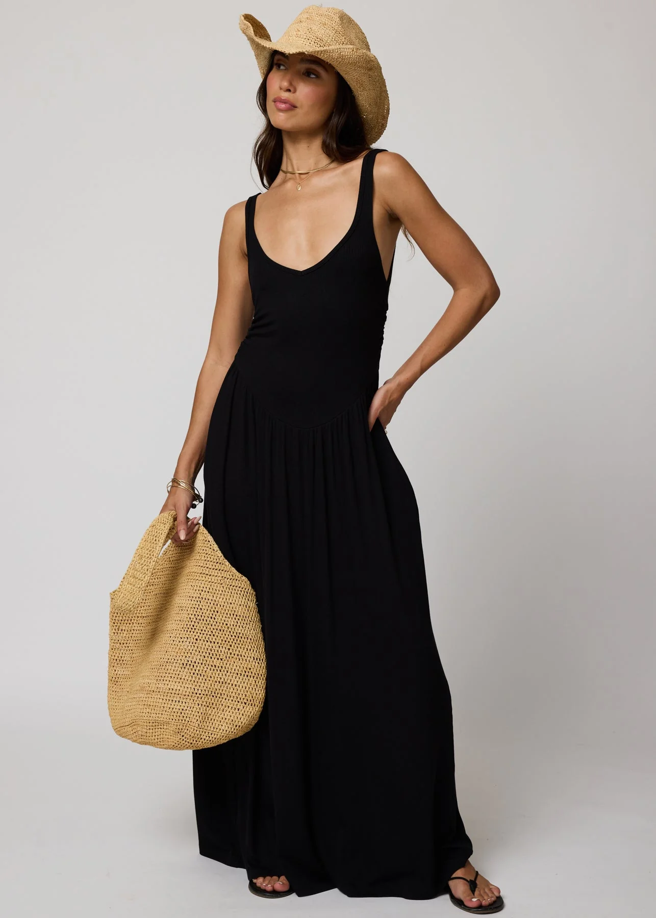 Rib Double Scoop Maxi - Black