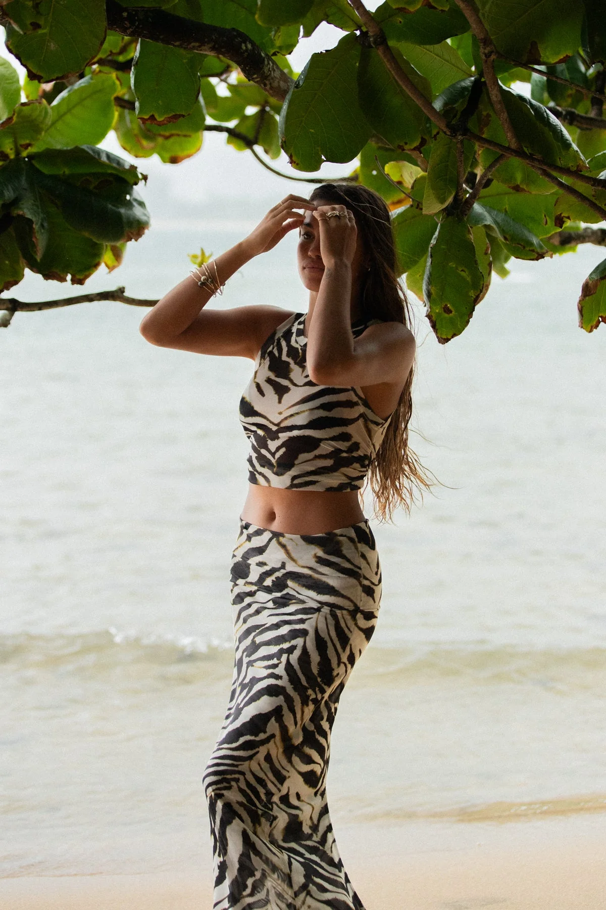 MESH FOLD DOWN MAXI SKIRT