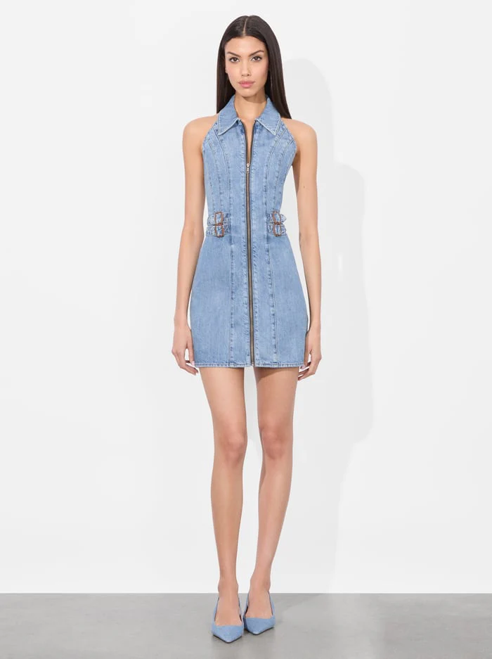 AXELLE DENIM MINI DRESS