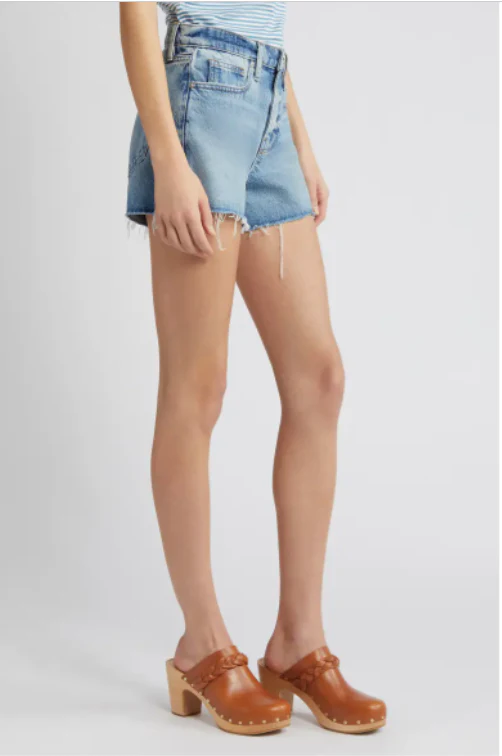 Le Brigette Short Raw Fray Denim