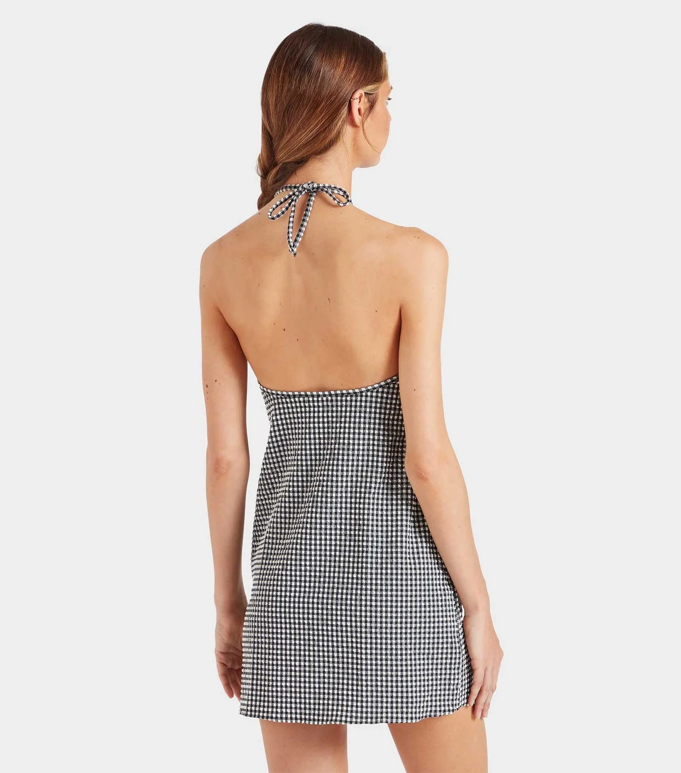 Gingham Seersucker Mini Dress