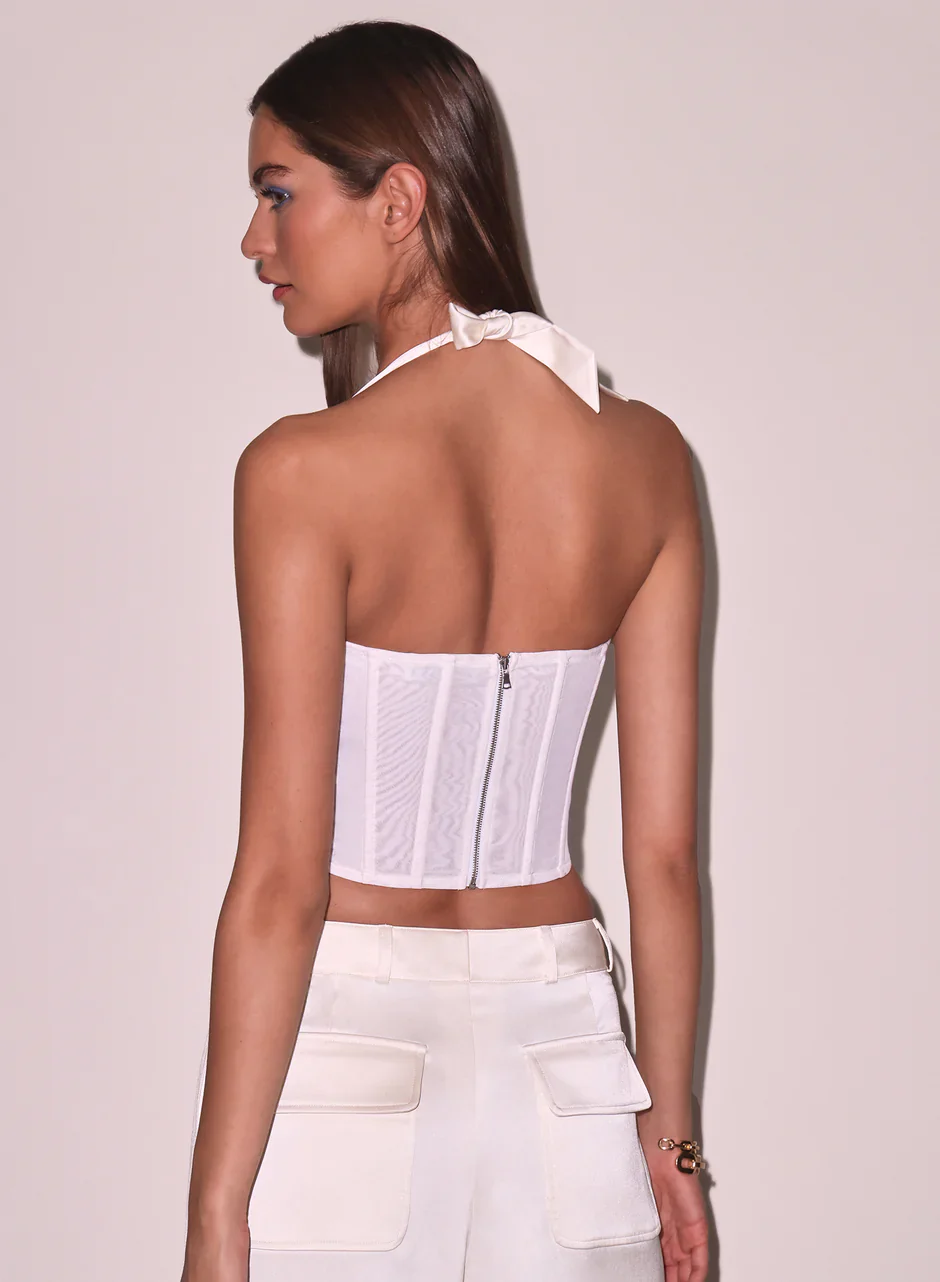 Satin Halter Corset Top