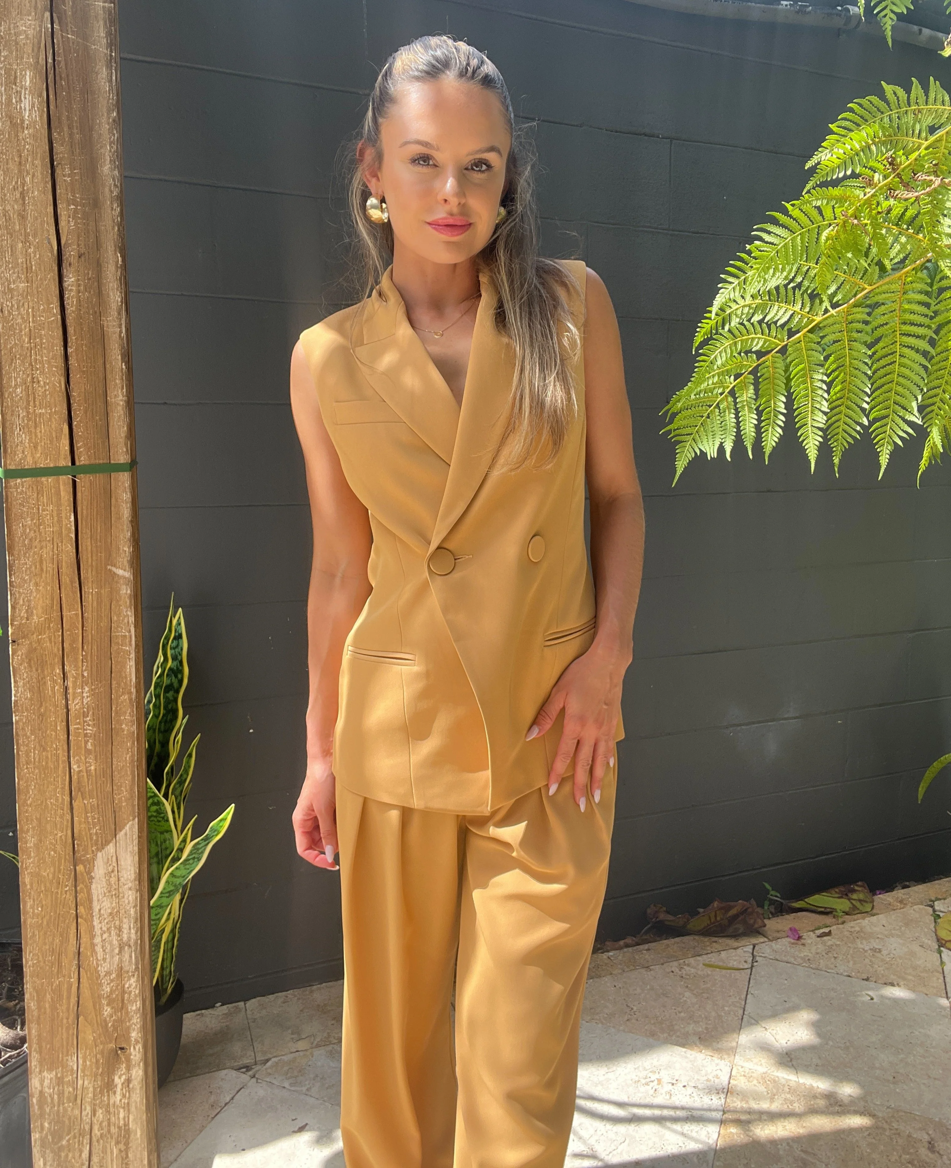 Oversized Vest - Honey