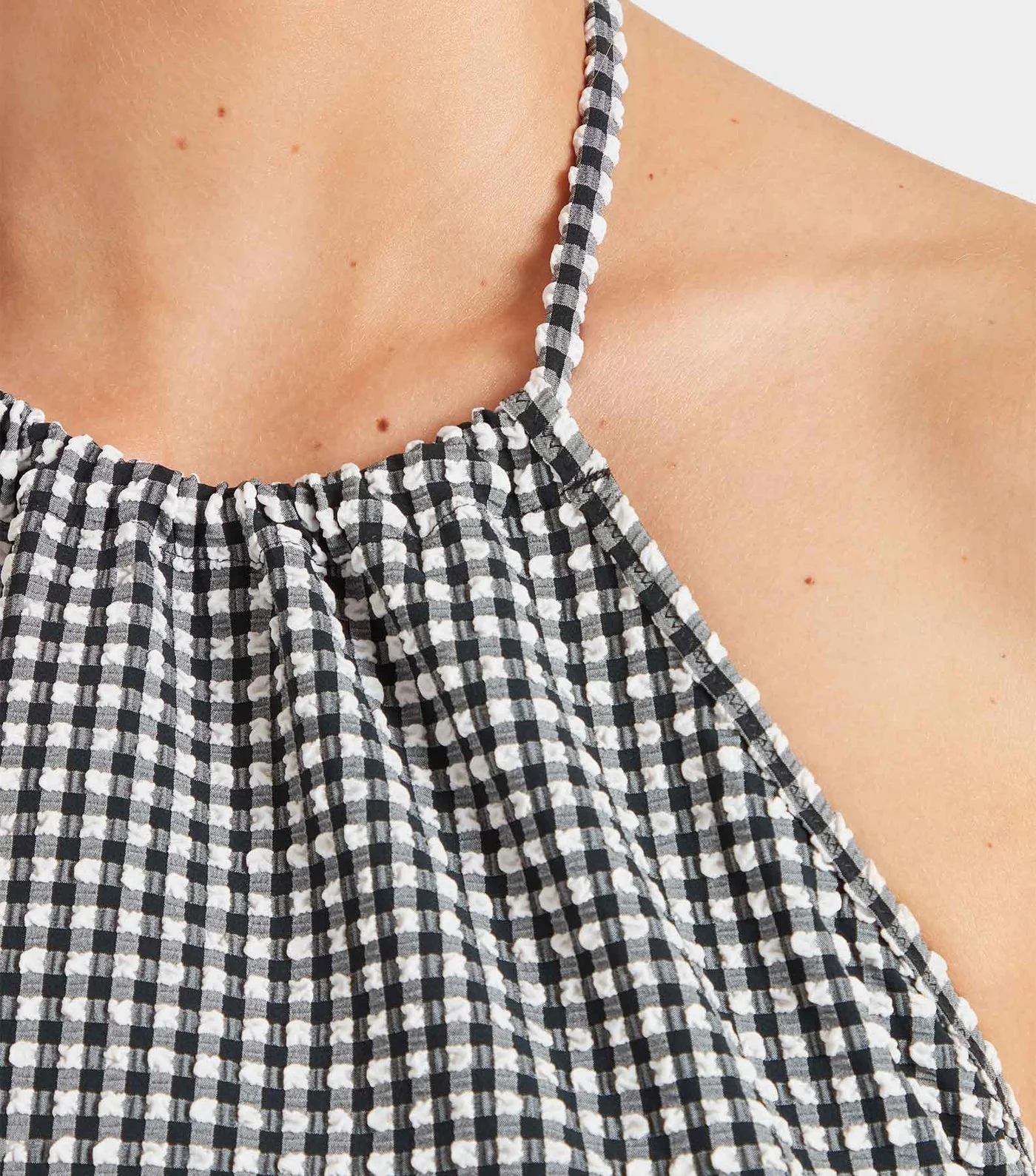 Gingham Seersucker Mini Dress