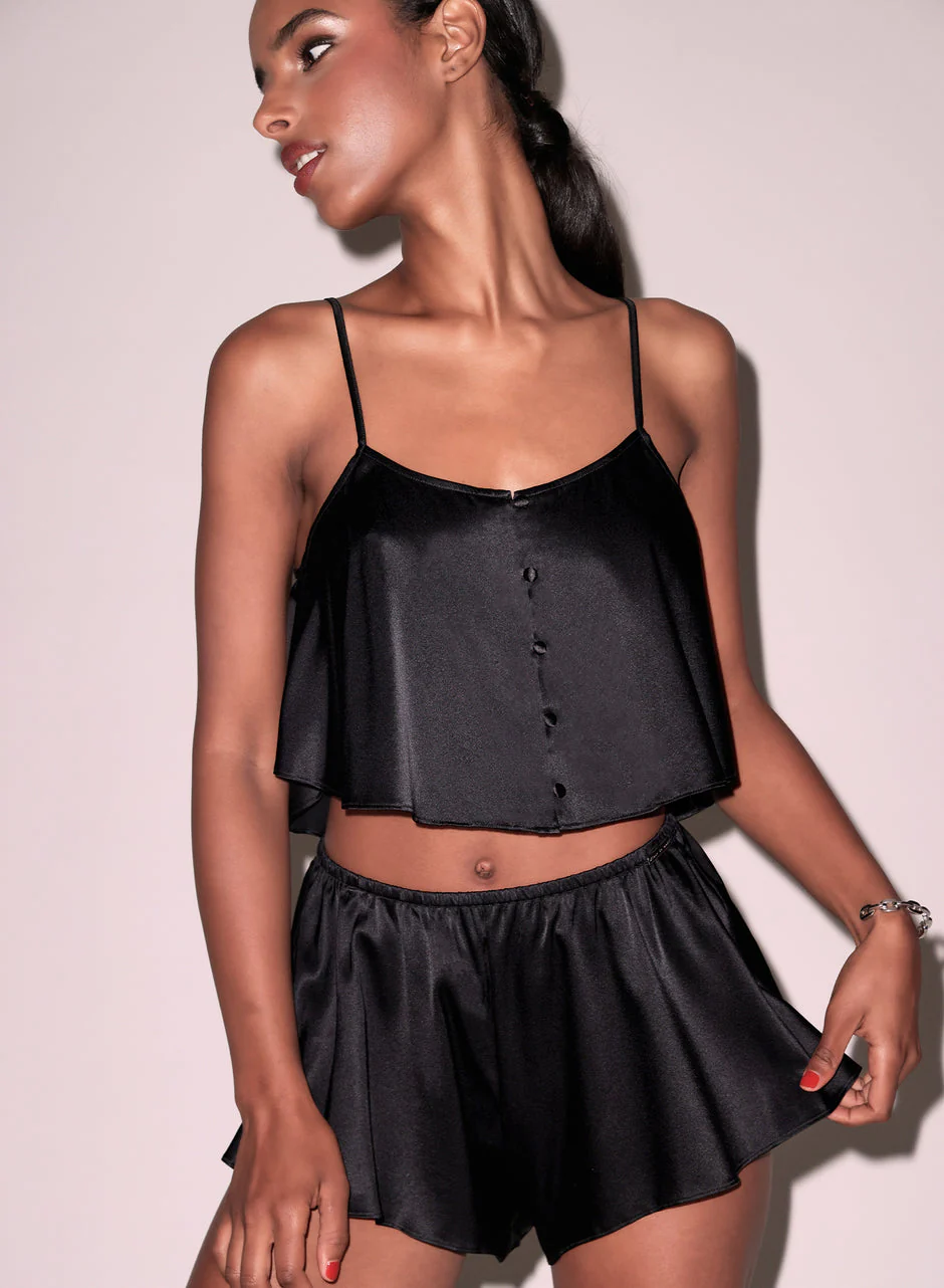 Luxe Flutter Cami - Black