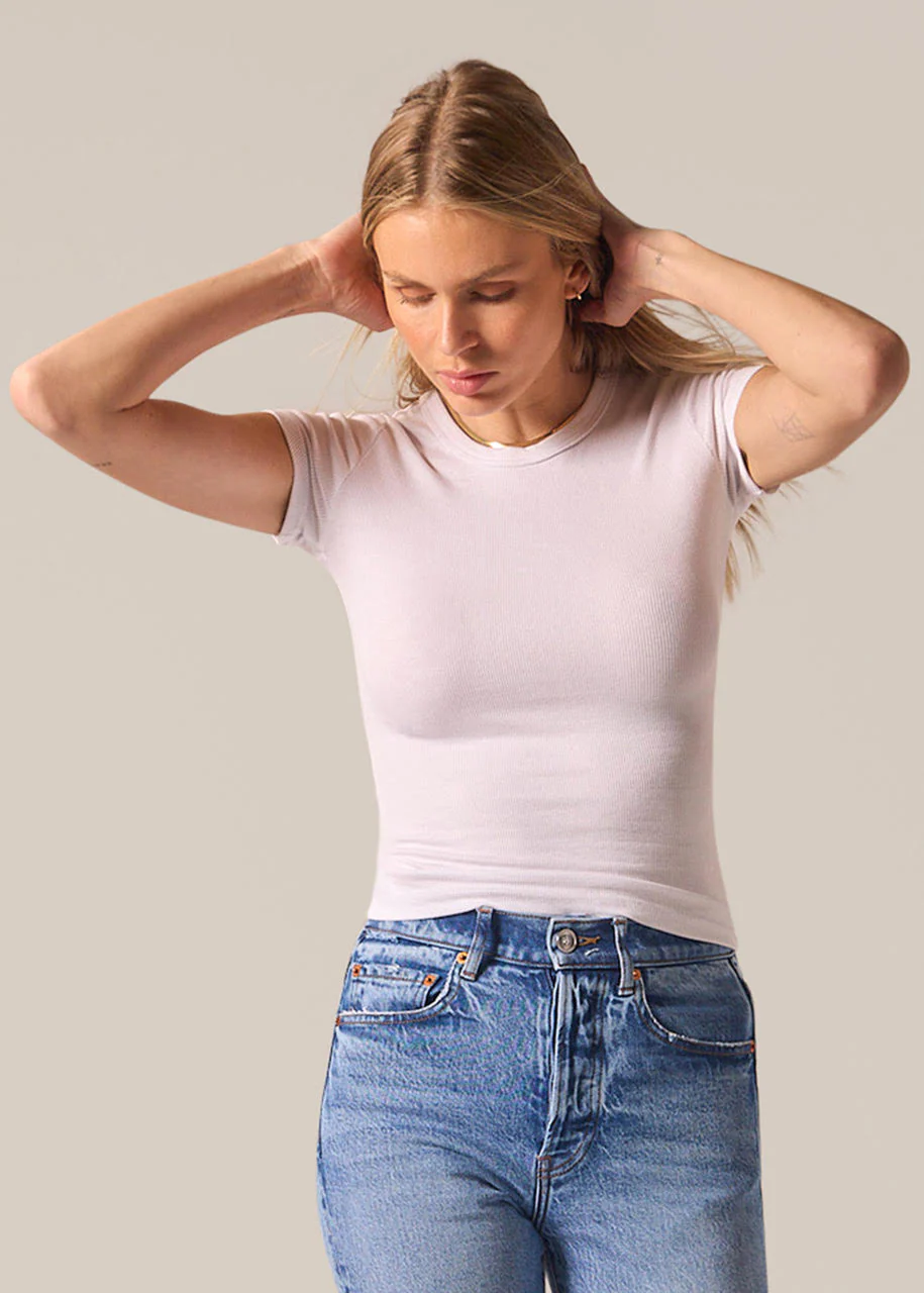 Amber Fitted Tee - White