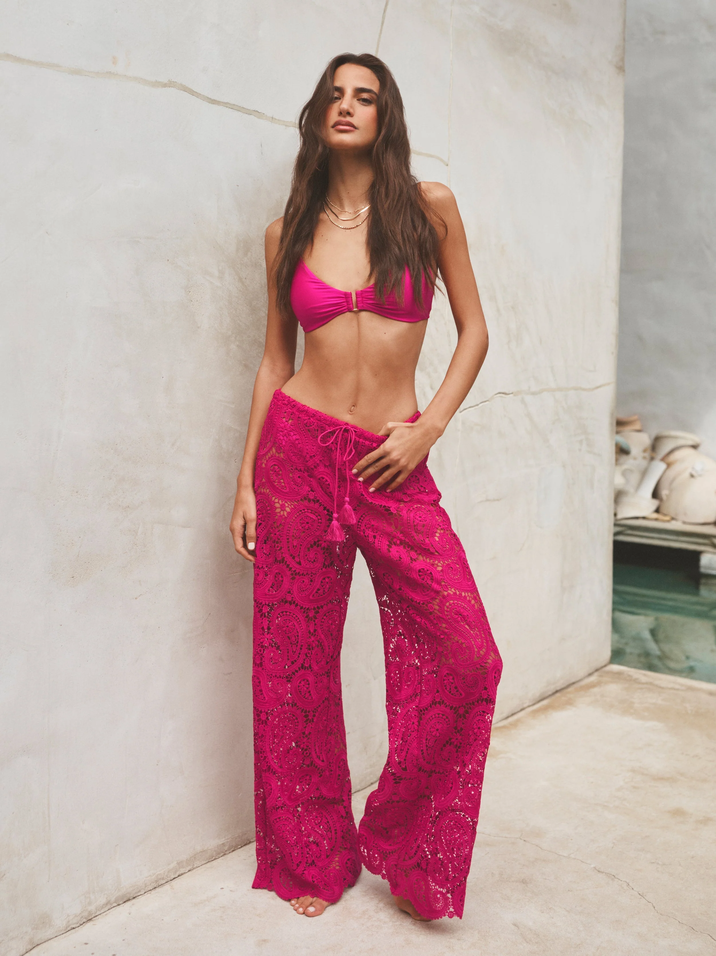 Geraldine Cover-Up Pant - Fuschia