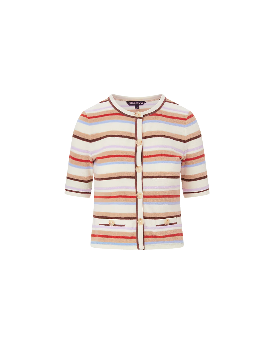 Brendan Cardigan - Stone Khaki Multi