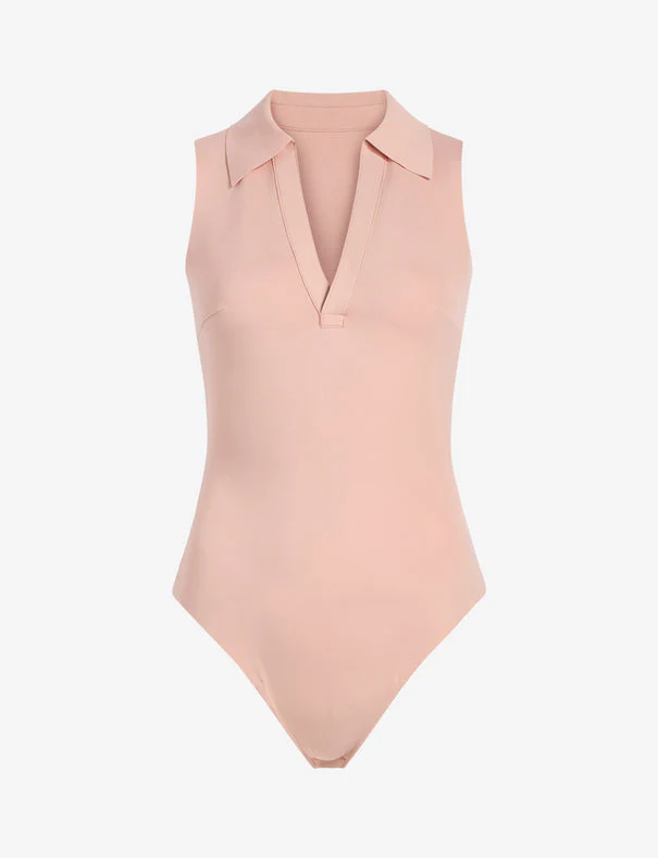 Neoprene Sleeveless V-Neck Polo Bodysuit