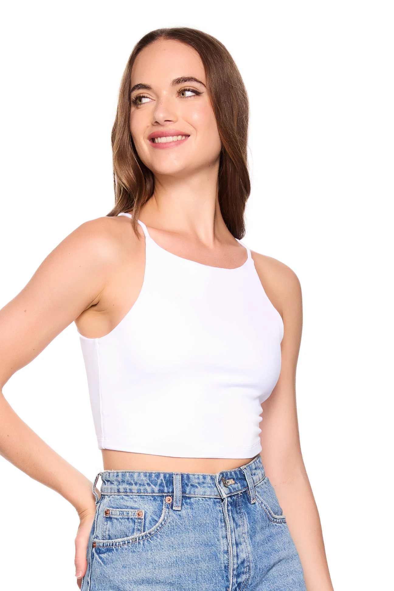 string racerback tank top - White