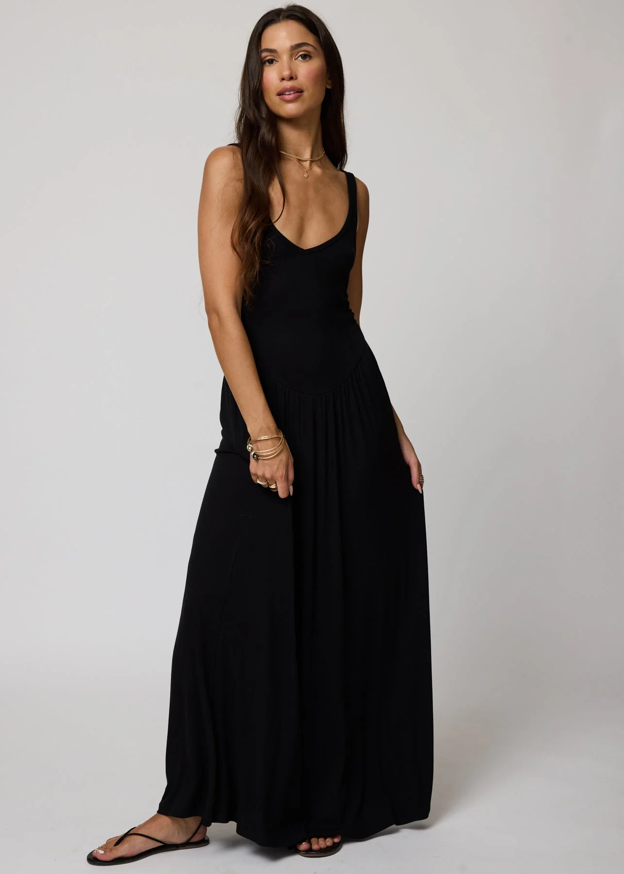 Rib Double Scoop Maxi - Black