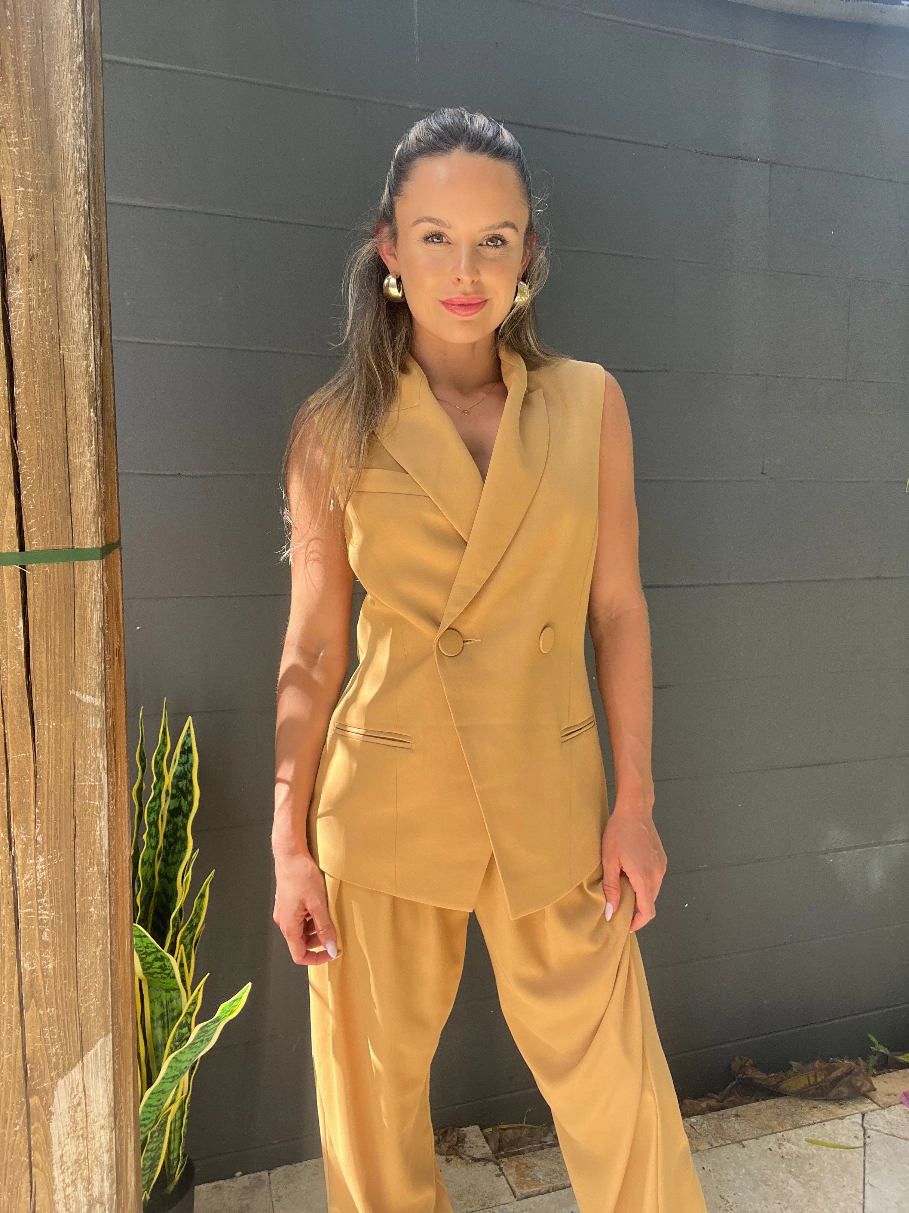 Oversized Vest - Honey