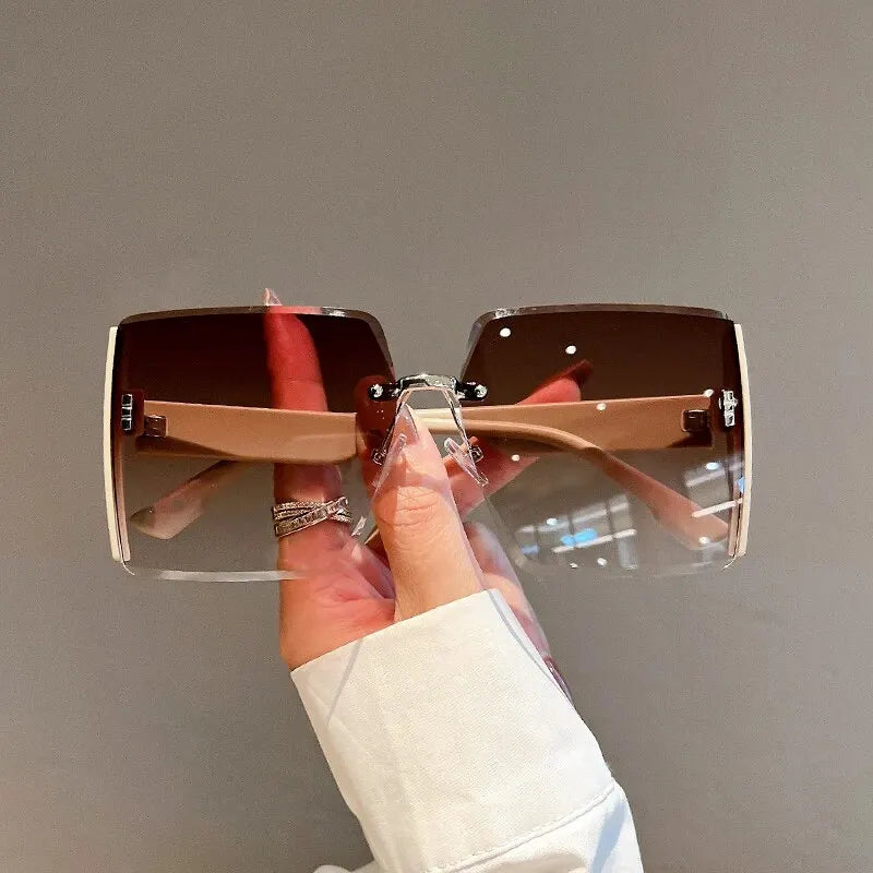 Square Frameless Retro Sunglasses �C Bold, Lightweight Statement Shades