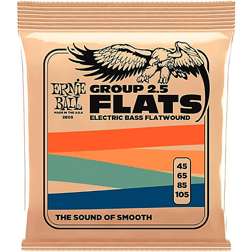 Ernie Ball P02805 Flatwound Group 2.5 Electric Bass Strings 45 - 105