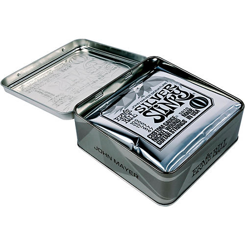 Ernie Ball John Mayer Silver Slinky Nickel Wound Electric Guitar Strings 3-Pack Tin 10.5 - 47