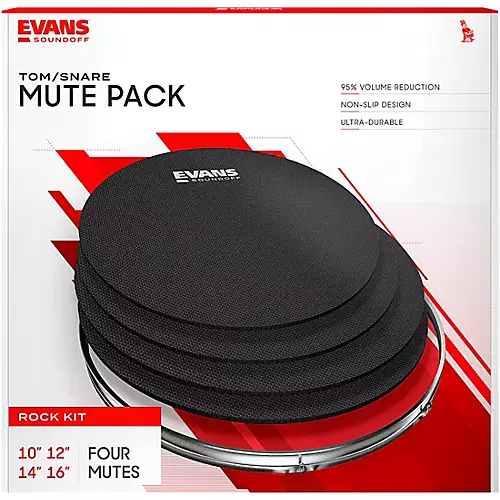 EVANS SoundOff Drum Mute Pack, Rock Black