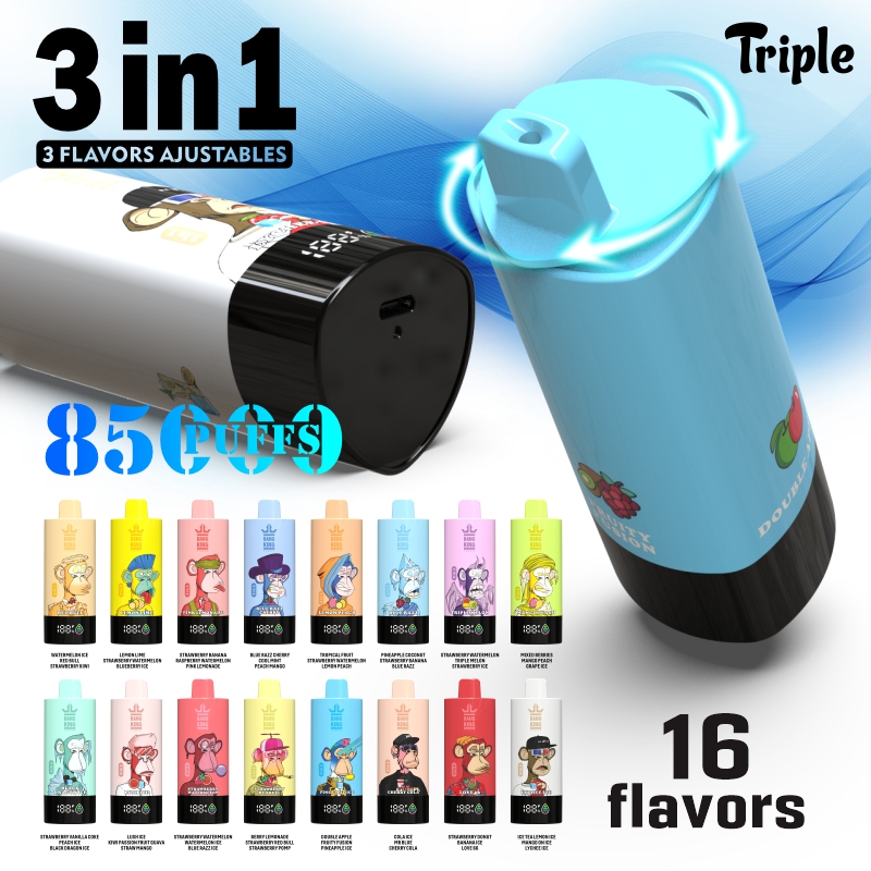 Bang King Triple 85000 Puffs Vape | 3-in-1 Flavor, 45ML E-liquid, Type-C Rechargeable, 0–5% Nicotine