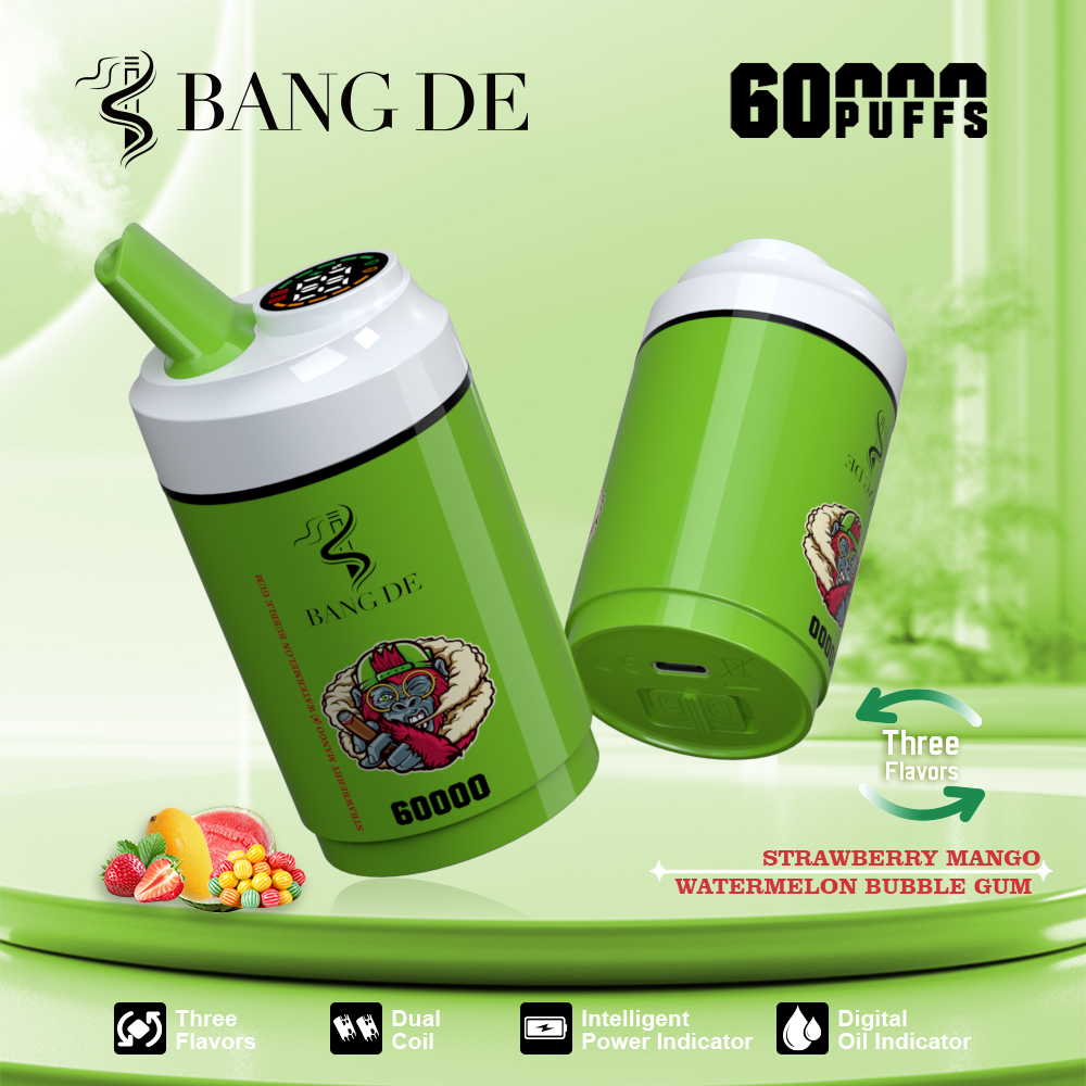 Bang DE 60000 Puffs Dual Flavor Vape | 850mAh Battery, 60ML E-liquid, Type-C Recharge, Dual Coil