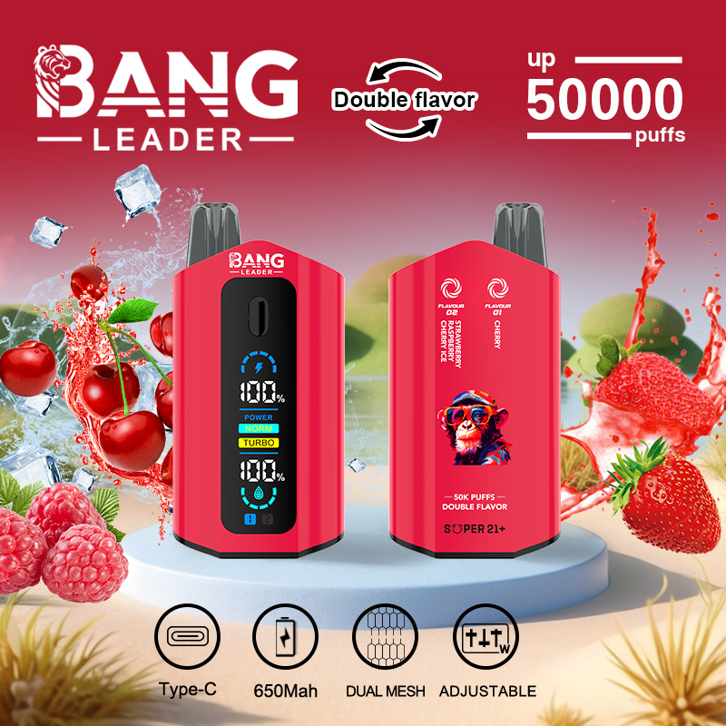 Bang Leader 50000 Puffs Vape Kit – Dual E-Liquid Pods, 650mAh Battery, Multiple Nicotine Strengths