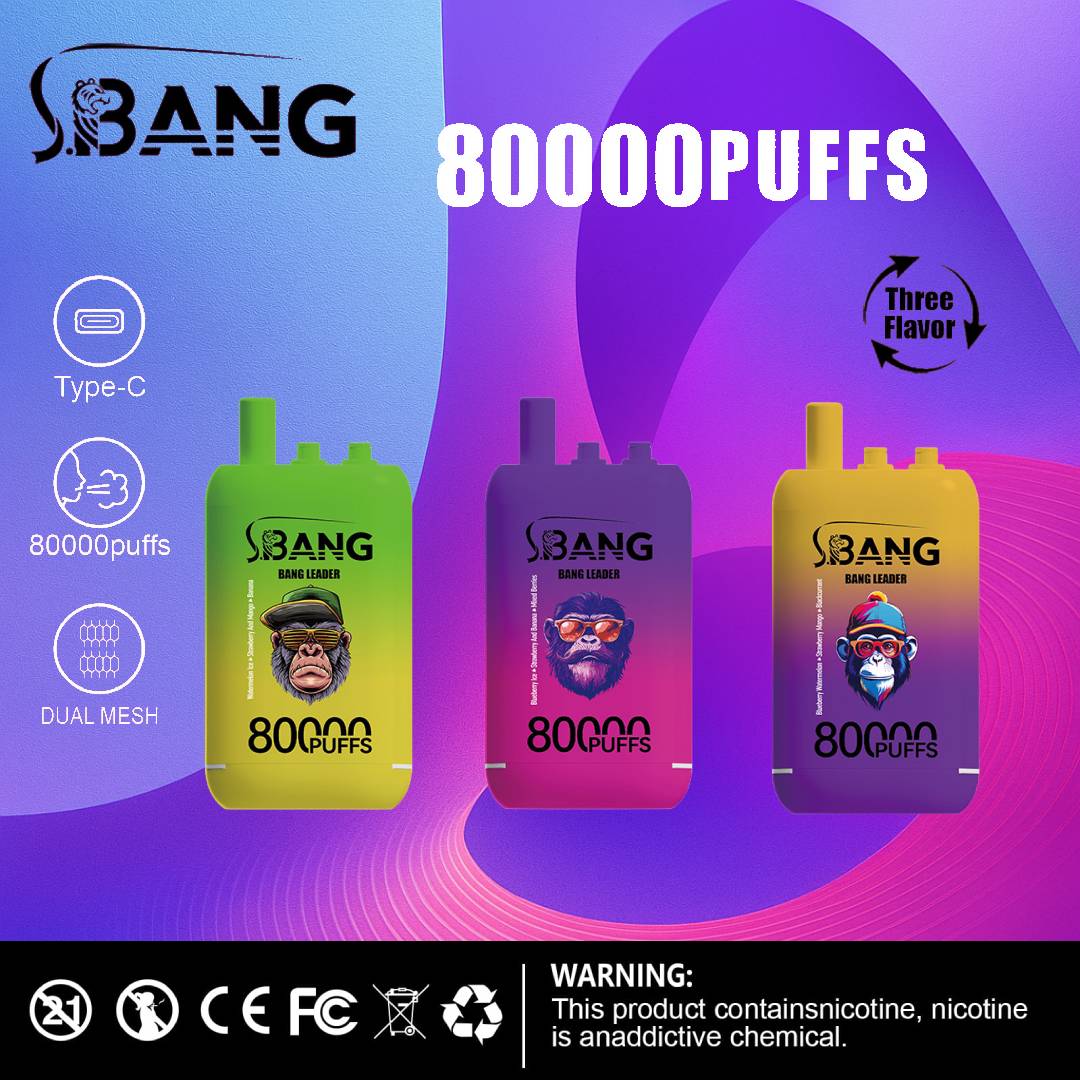 Bang leader 80000 Puffs Vape | 78ML E-liquid, 850mAh Battery, Triple Flavor Blend, Dual Coil, Type-C Recharge