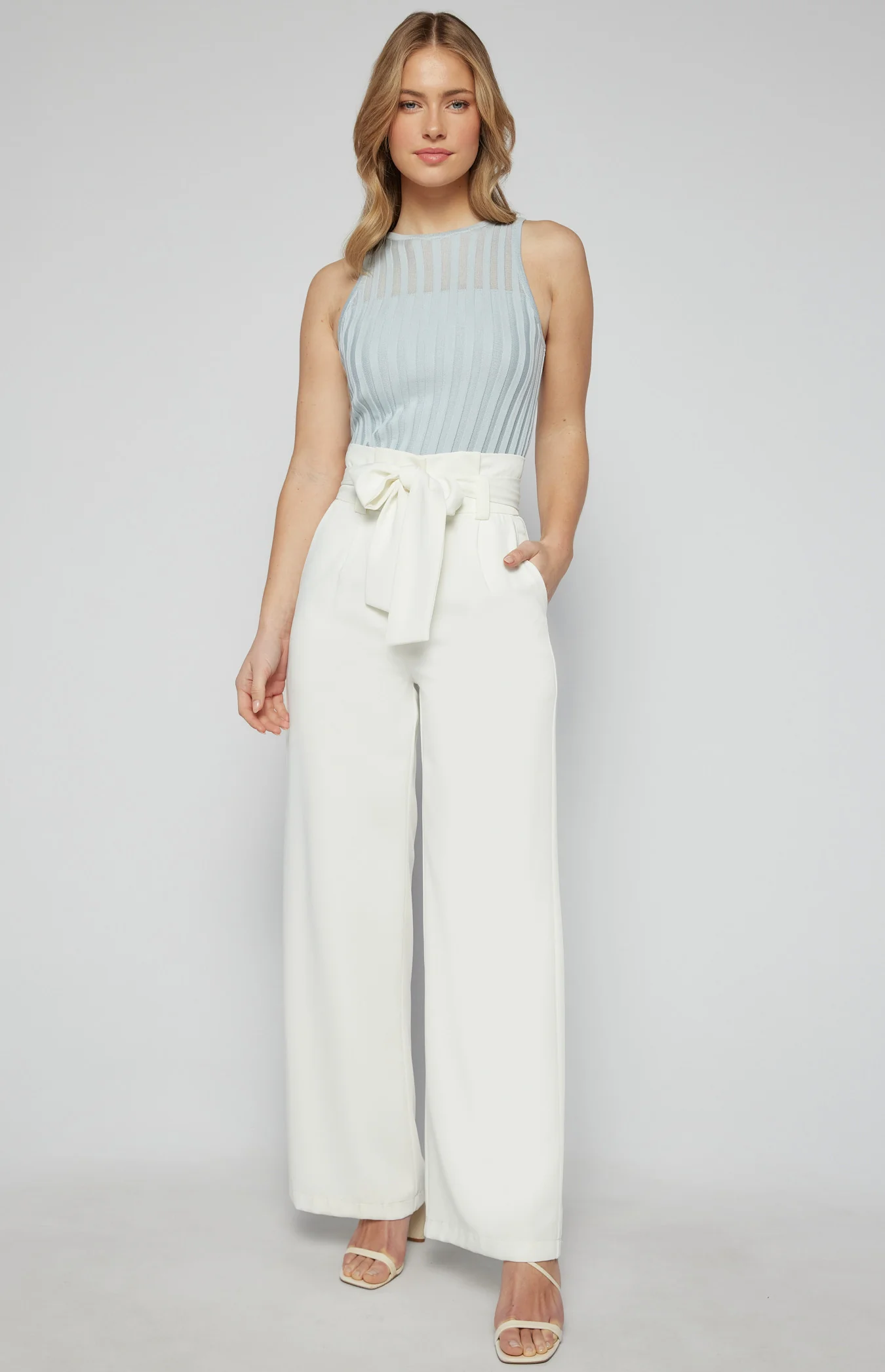 Paper Bag Waist Wide Leg Pants