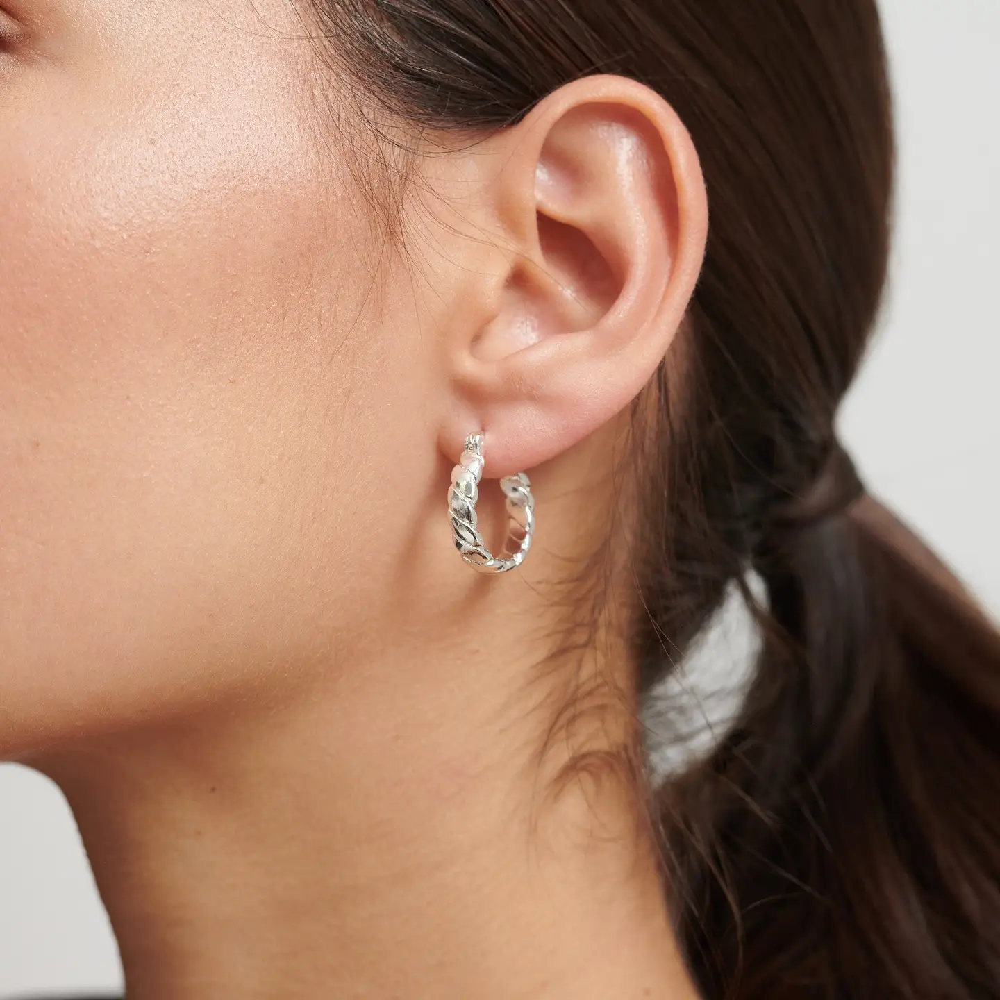 Flat Twist Sterling Silver Plated Earrings