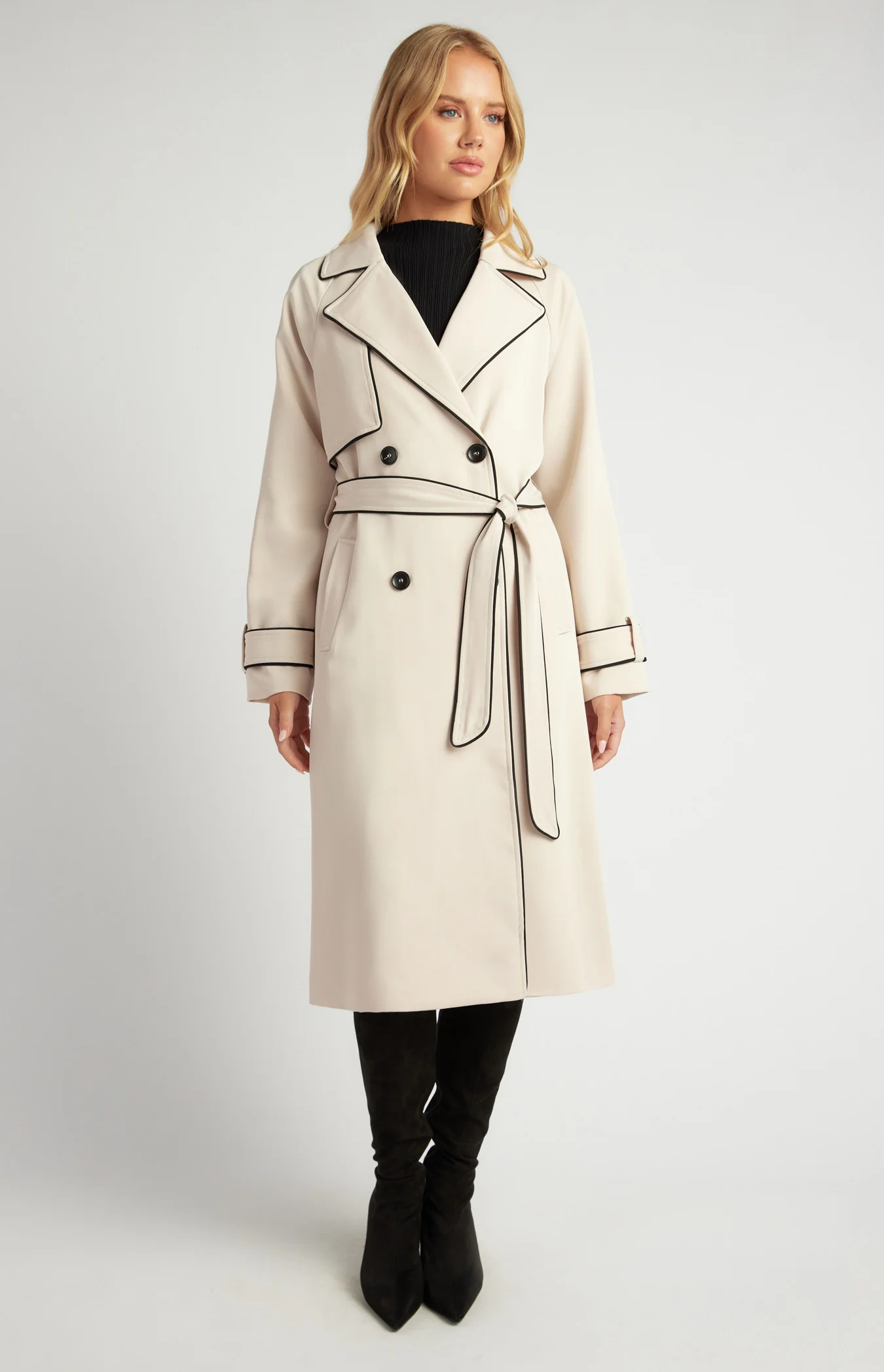 Contrast Trench Coat