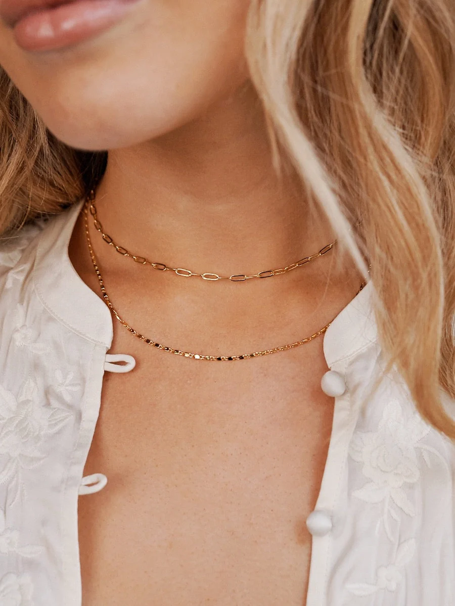 Fine Layered 18K Gold Plated Necklace