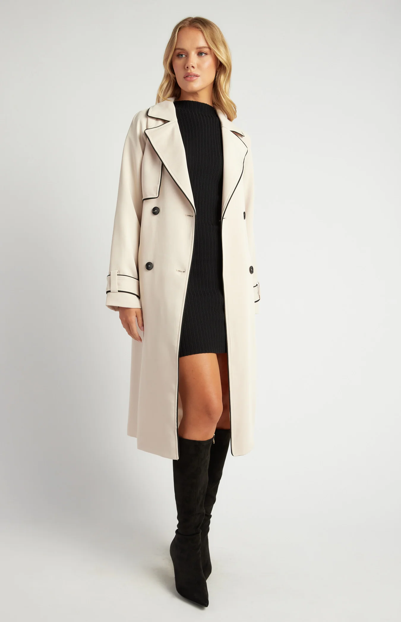 Contrast Trench Coat
