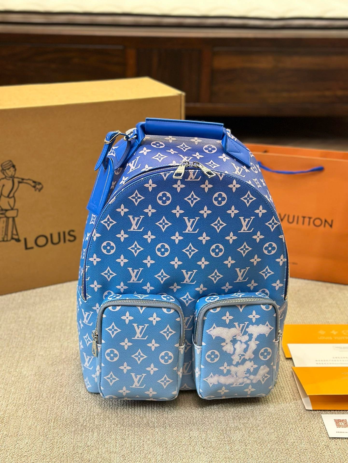 Louis Vuitton Backpack Multipocket Clouds Monogram Blue M45441 - FrasersFashion