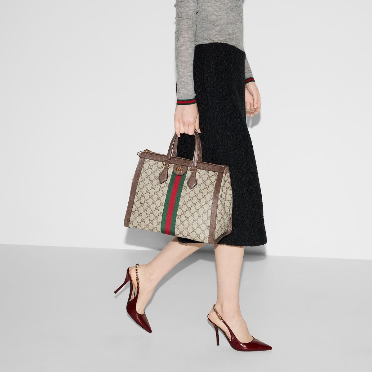 GUCCI OPHIDIA MEDIUM TOP HANDLE BAG - FrasersFashion