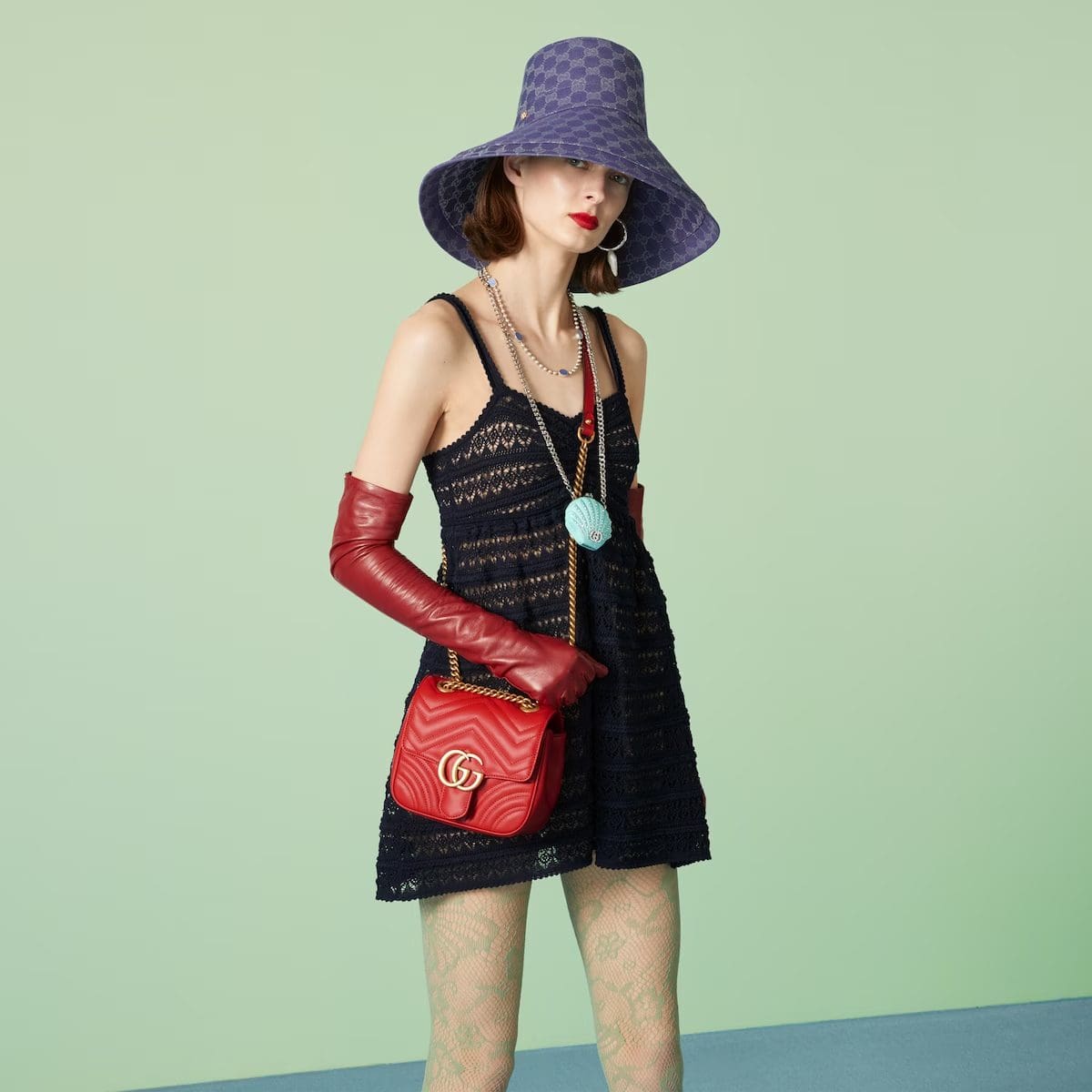 GUCCI MARMONT MINI SHOULDER BAG (RED) - FrasersFashion