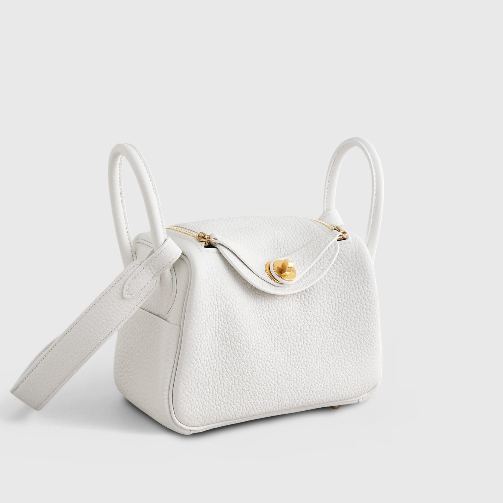 HERMES Lindy 20 Calfskin New White Gold Hardware - FrasersFashion