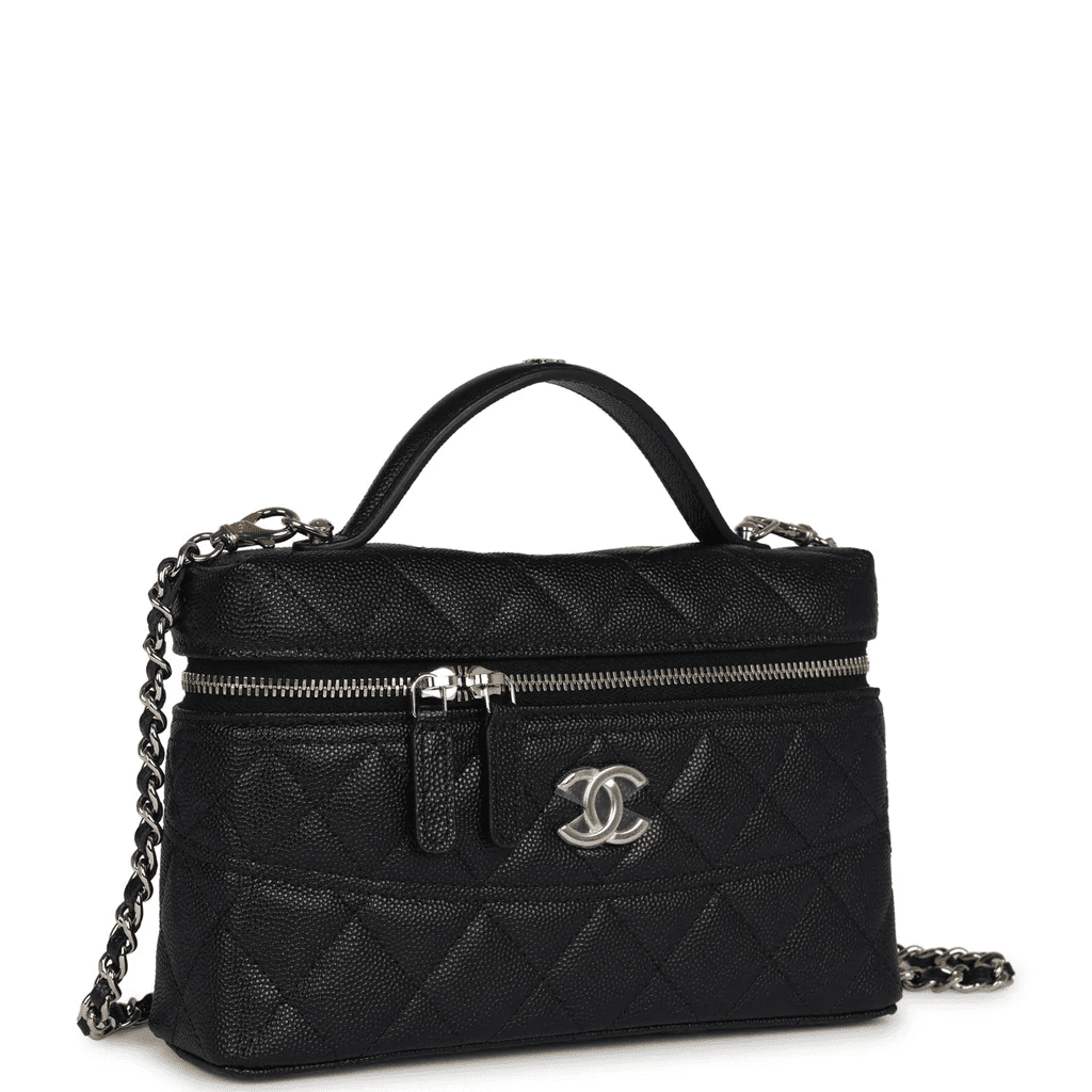 Chanel CC Top Handle Long Chain Cosmetic Bag - FrasersFashion