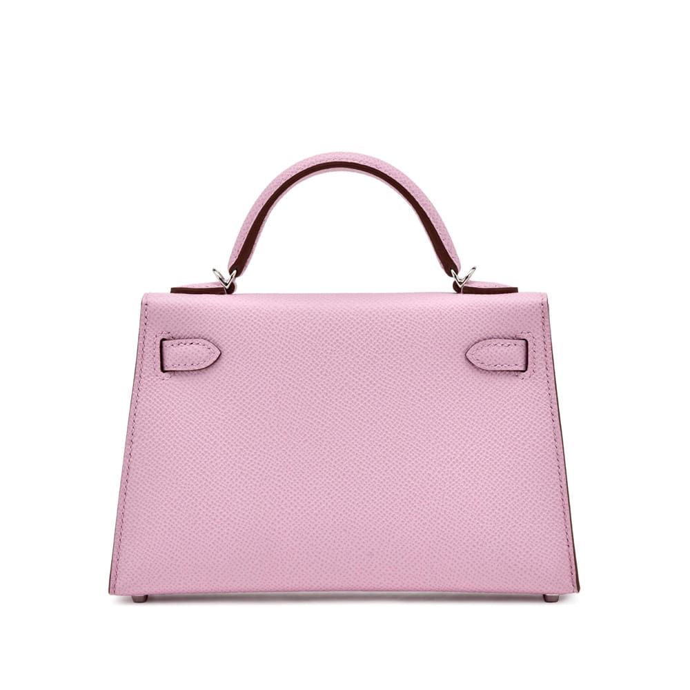 HERMES Mauve Sylvestre Epsom Mini Kelly 20 Palladium Hardware - FrasersFashion