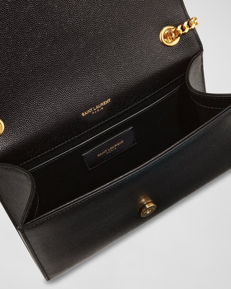Saint Laurent Kate Small Tassel YSL Wallet on Chain in Grained Leather - FrasersFashion