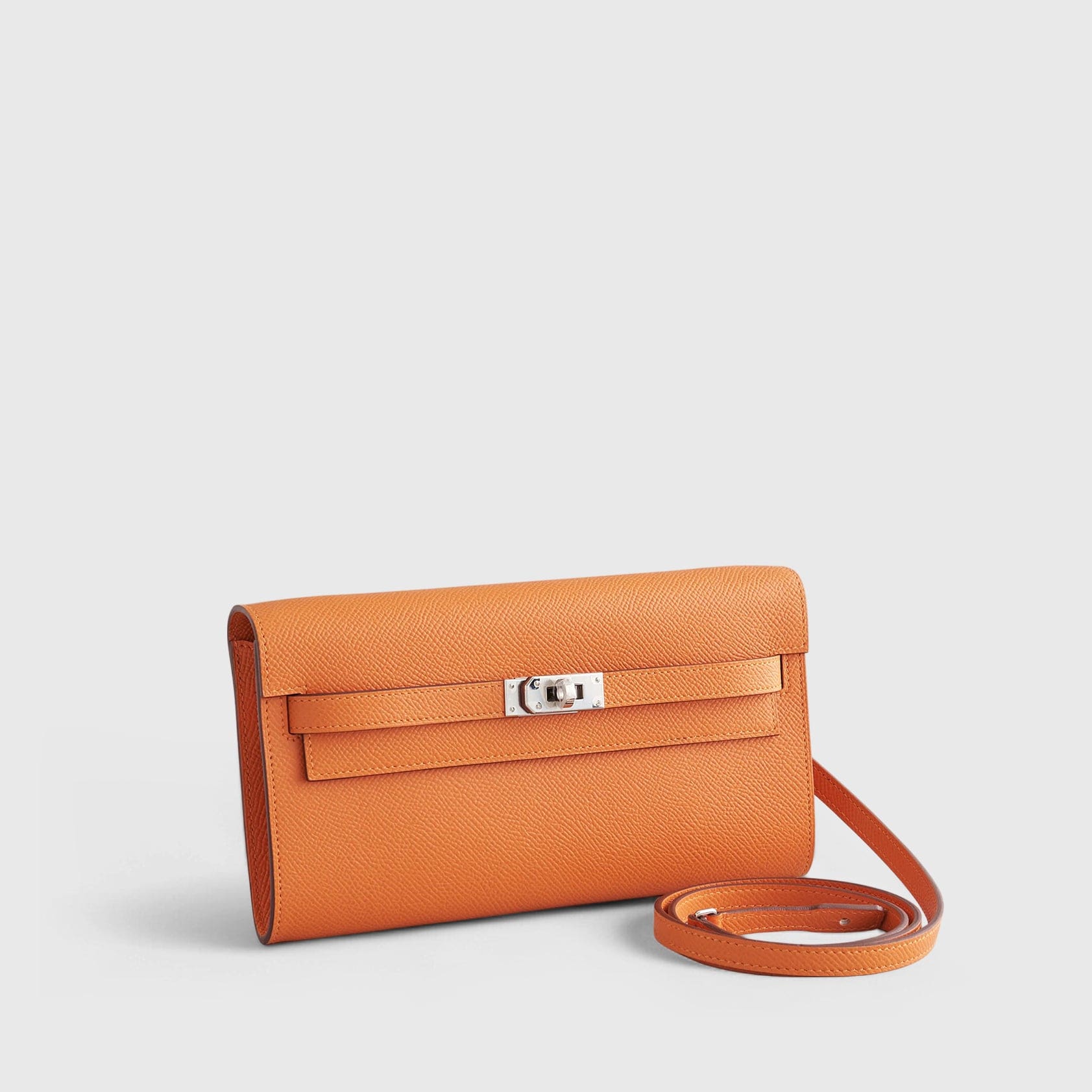 HERMES Kelly To Go Epsom Orange Palladium Hardware - FrasersFashion