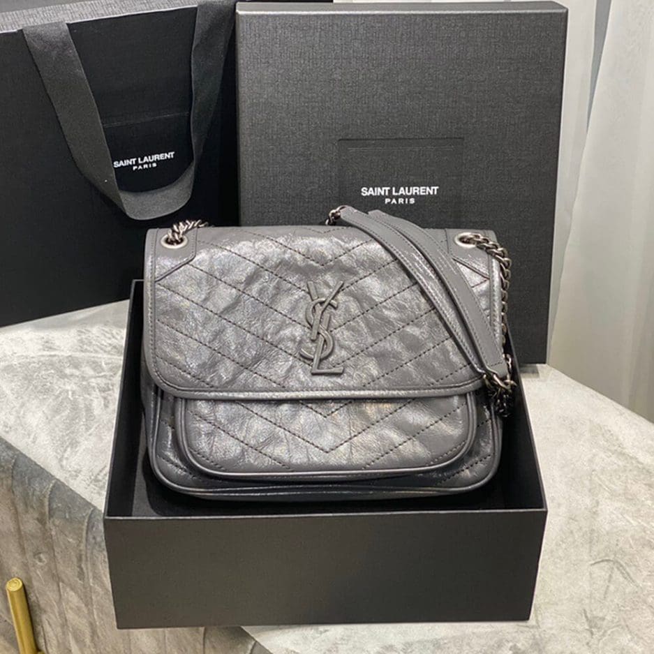 SAINT LAURENT NIKI MEDIUM IN CRINKLED VINTAGE LEATHER - FrasersFashion