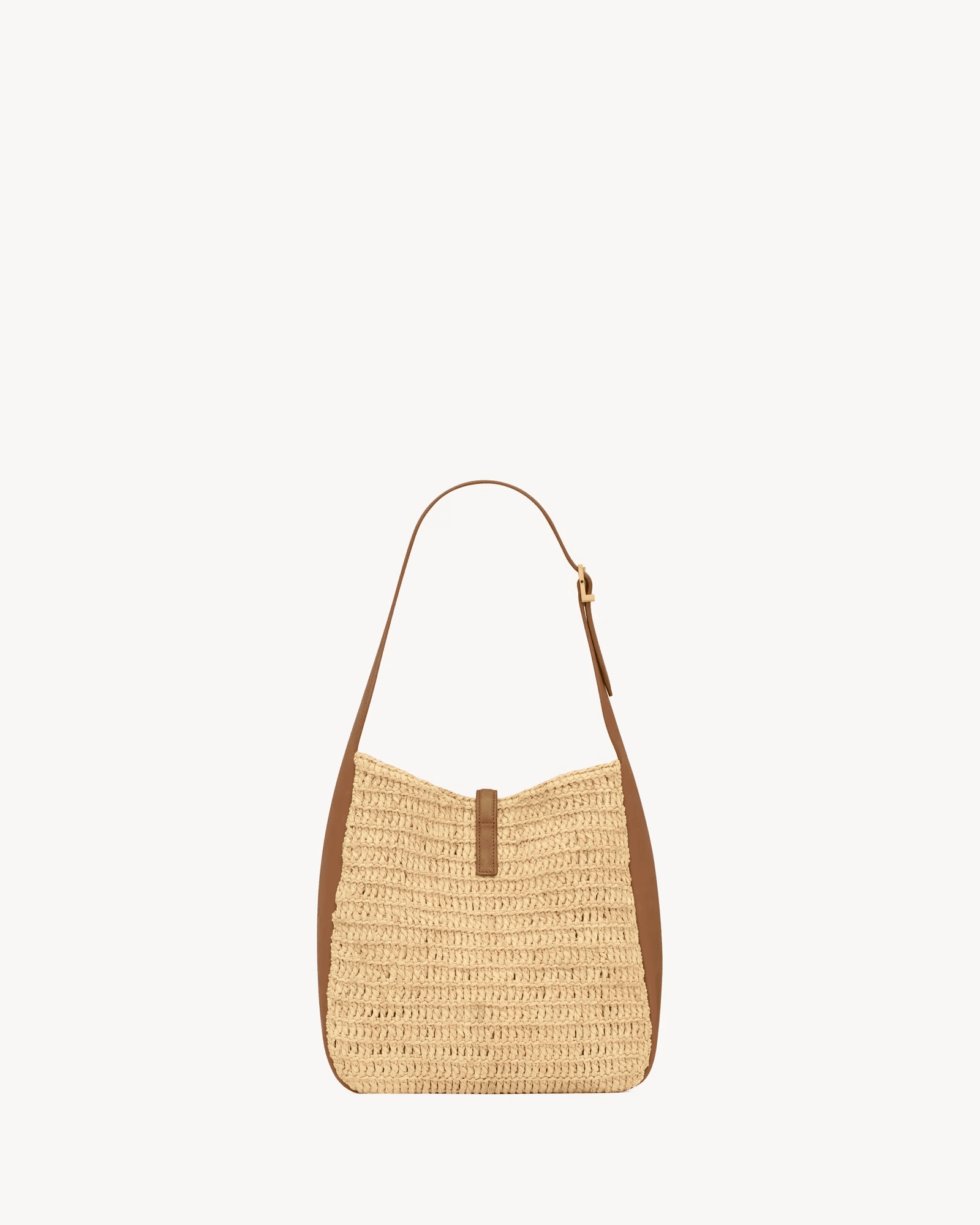 Saint Laurent le 5 ?? 7 supple small in raffia and leather - FrasersFashion