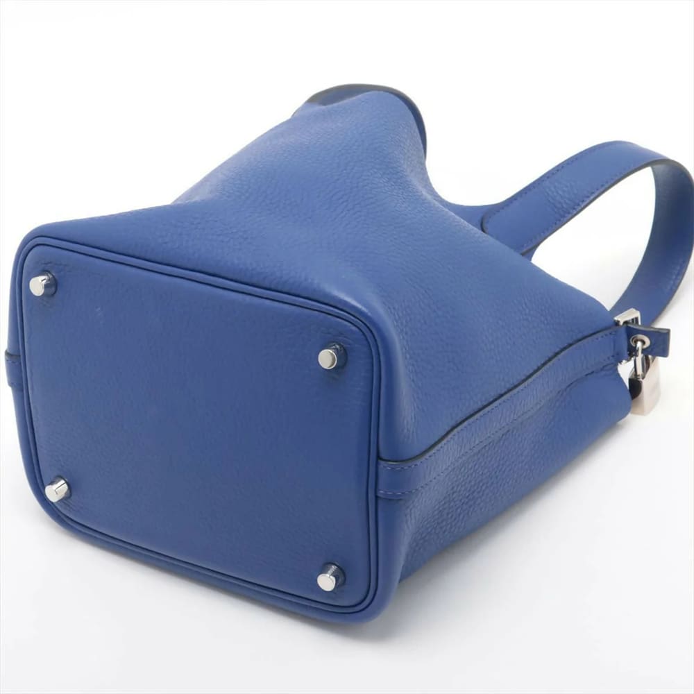 HERMES Taurillon Clemence Picotin 18 Bleu Royal with Palladium Hardware - FrasersFashion