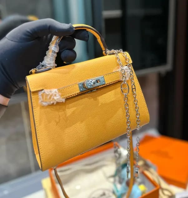 HERMES Amber EPSOM Calfskin Mini Kelly 20cm - FrasersFashion