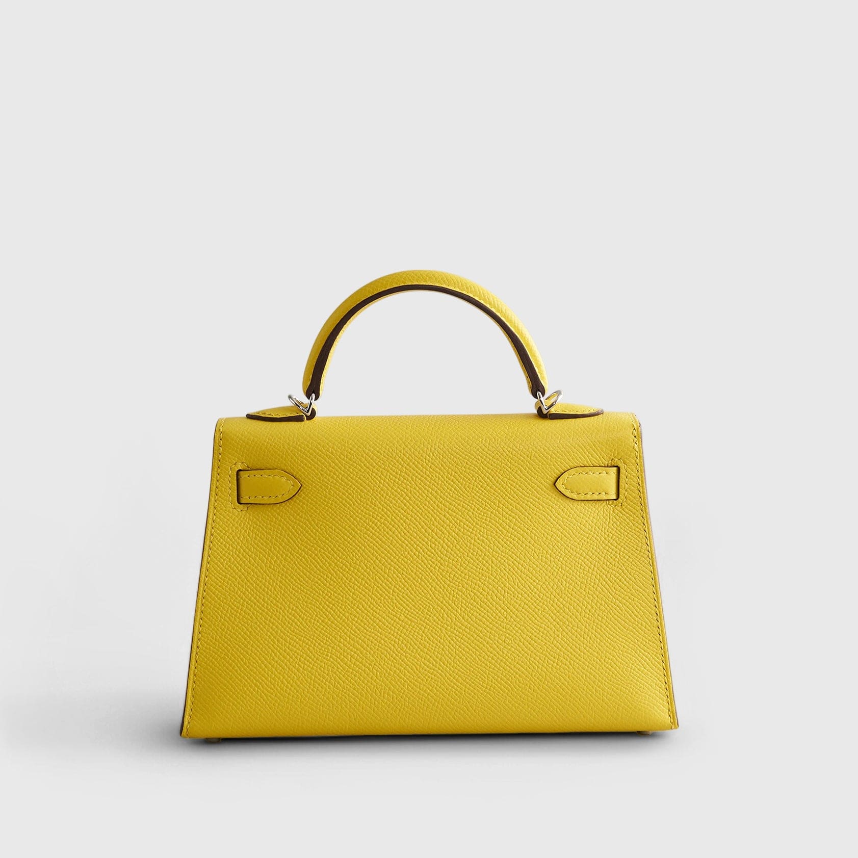 HERMES Kelly Mini Epsom Jaune de Naples Palladium Hardware - FrasersFashion