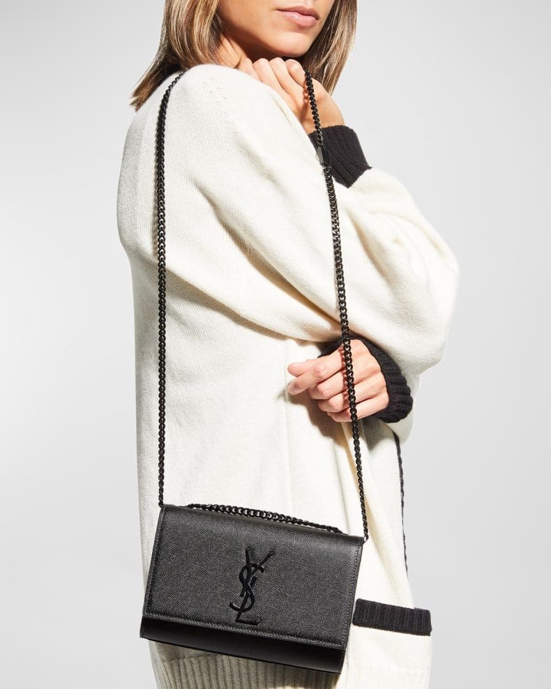 Saint Laurent Kate Small YSL Crossbody Bag in Grained Leather - FrasersFashion