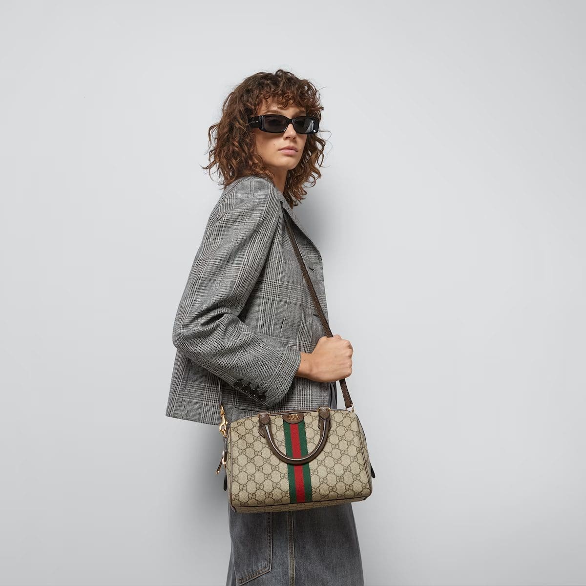 GUCCI OPHIDIA GG SMALL TOP HANDLE BAG - FrasersFashion