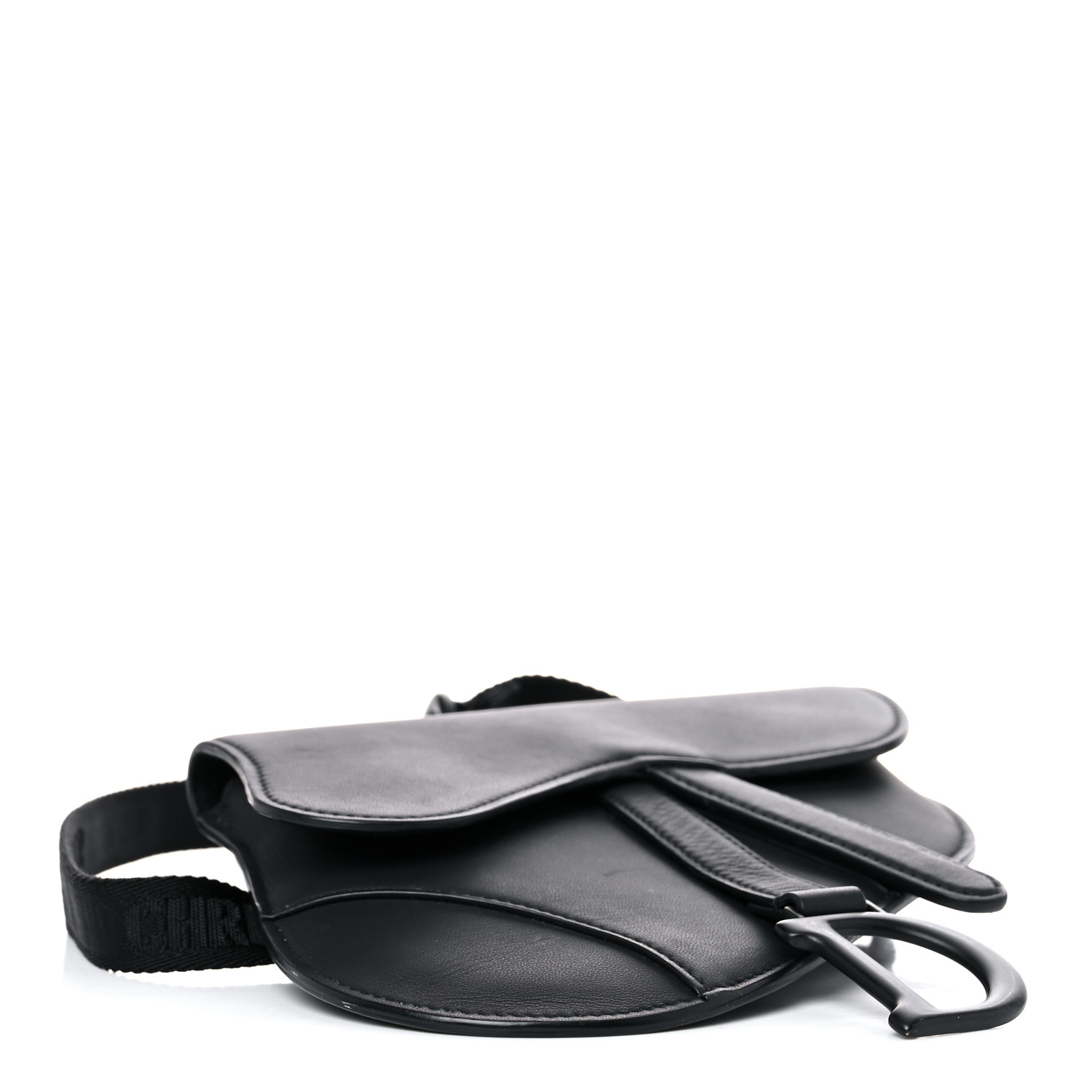 CHRISTIAN DIOR Ultra Matte Calfskin Saddle Belt Bag Black - FrasersFashion