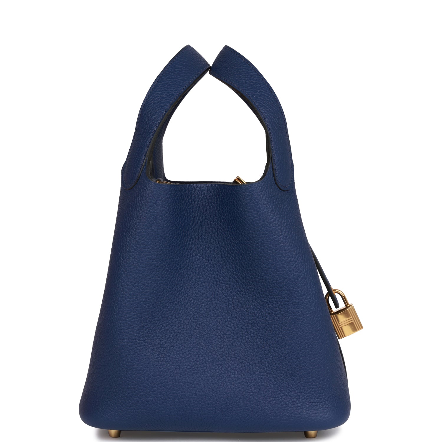 HERMES Picotin Lock 18 Bleu Saphir Clemence Gold Hardware - FrasersFashion